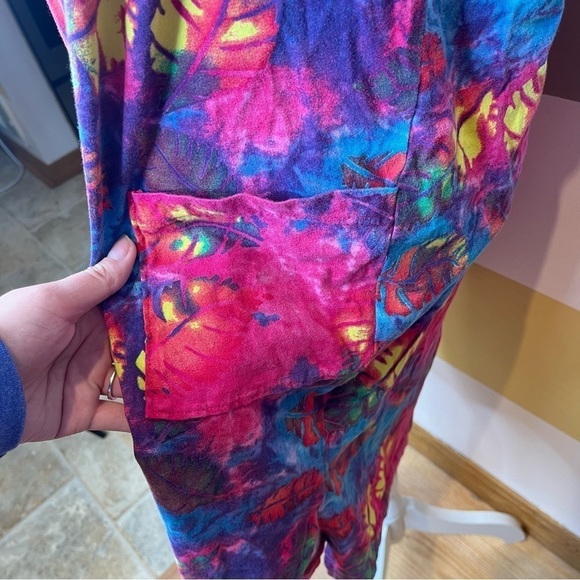 INGEAR Resort Vintage 90s Pink Tropical Floral Hawaiian Vacation Dress Size 1X - Picture 8 of 12